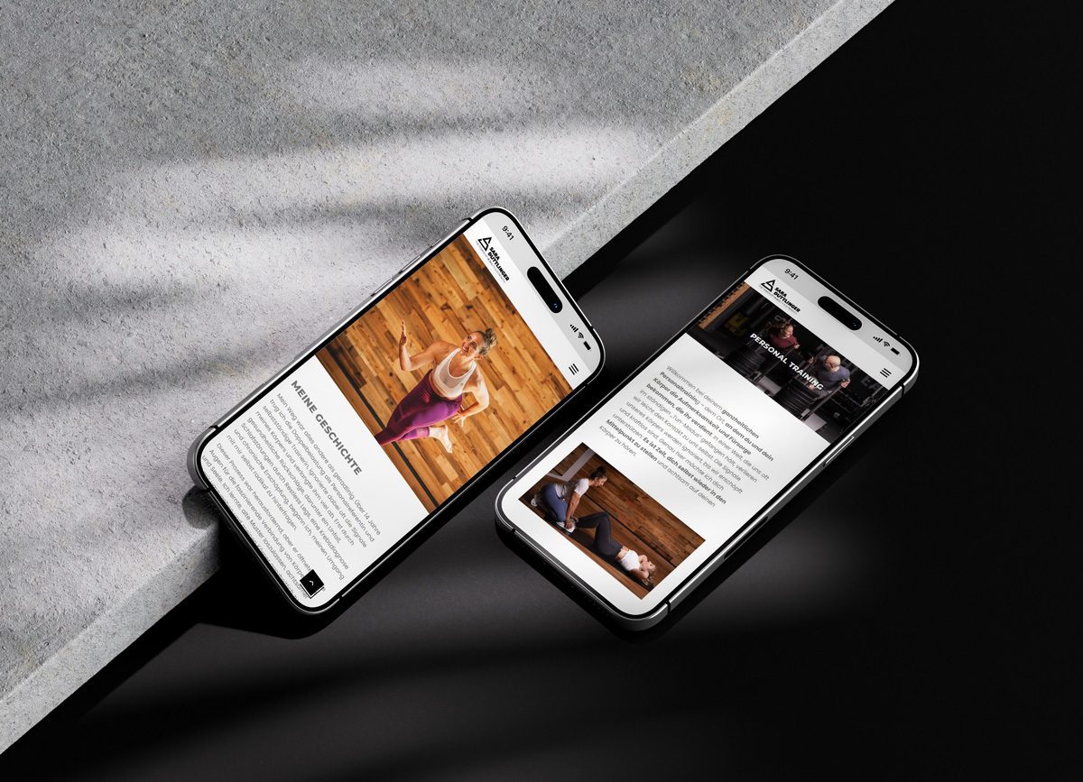 Mobile Ansicht der Website von Sara Duttlinger einer Personal Trainerin