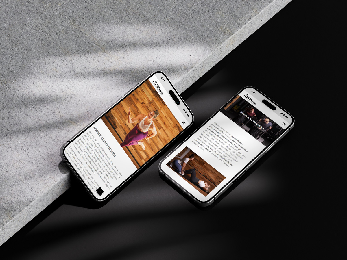 Mobile Ansicht der Website von Sara Duttlinger einer Personal Trainerin