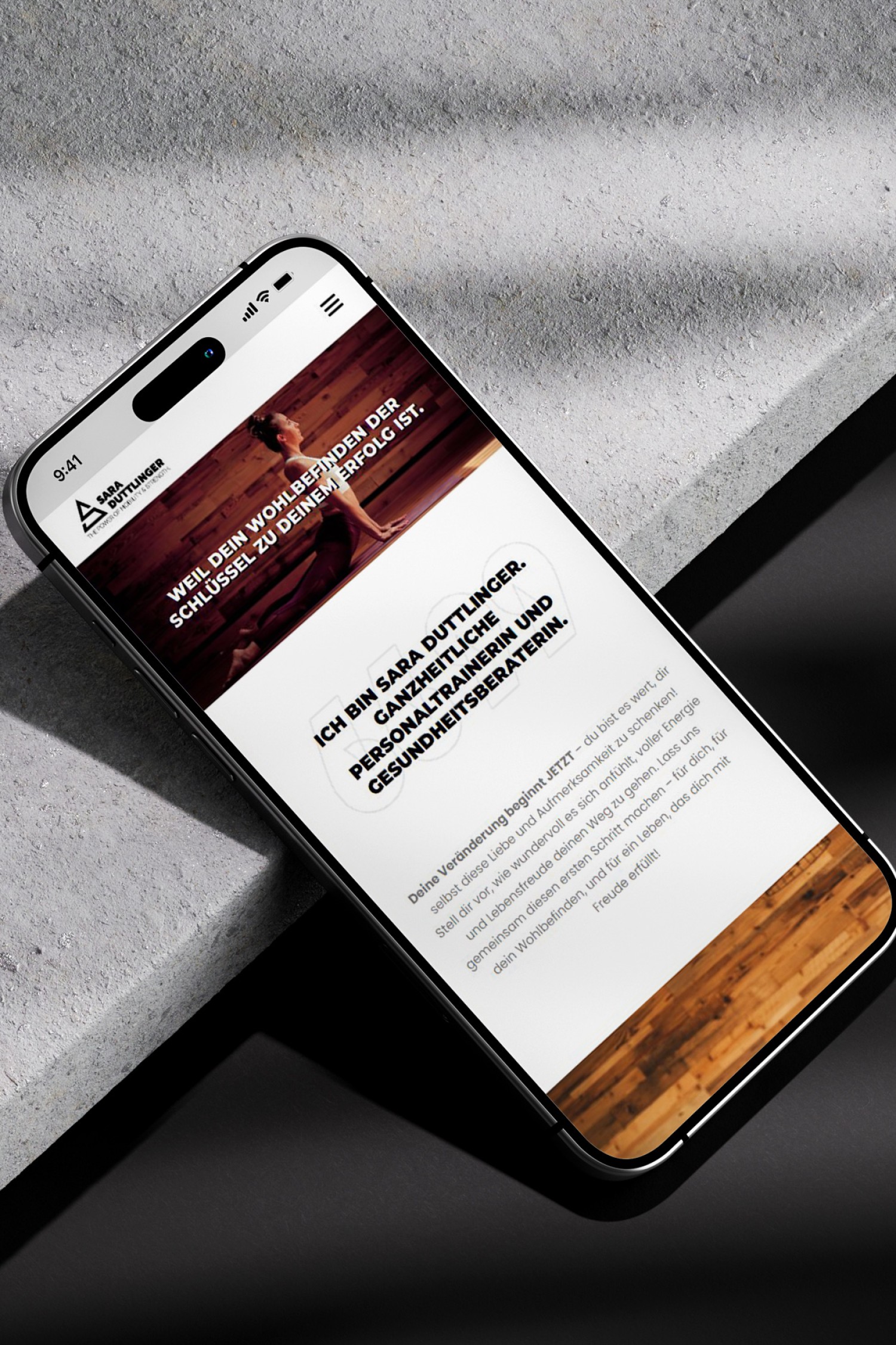 UX Design der Website von Sara Duttlinger