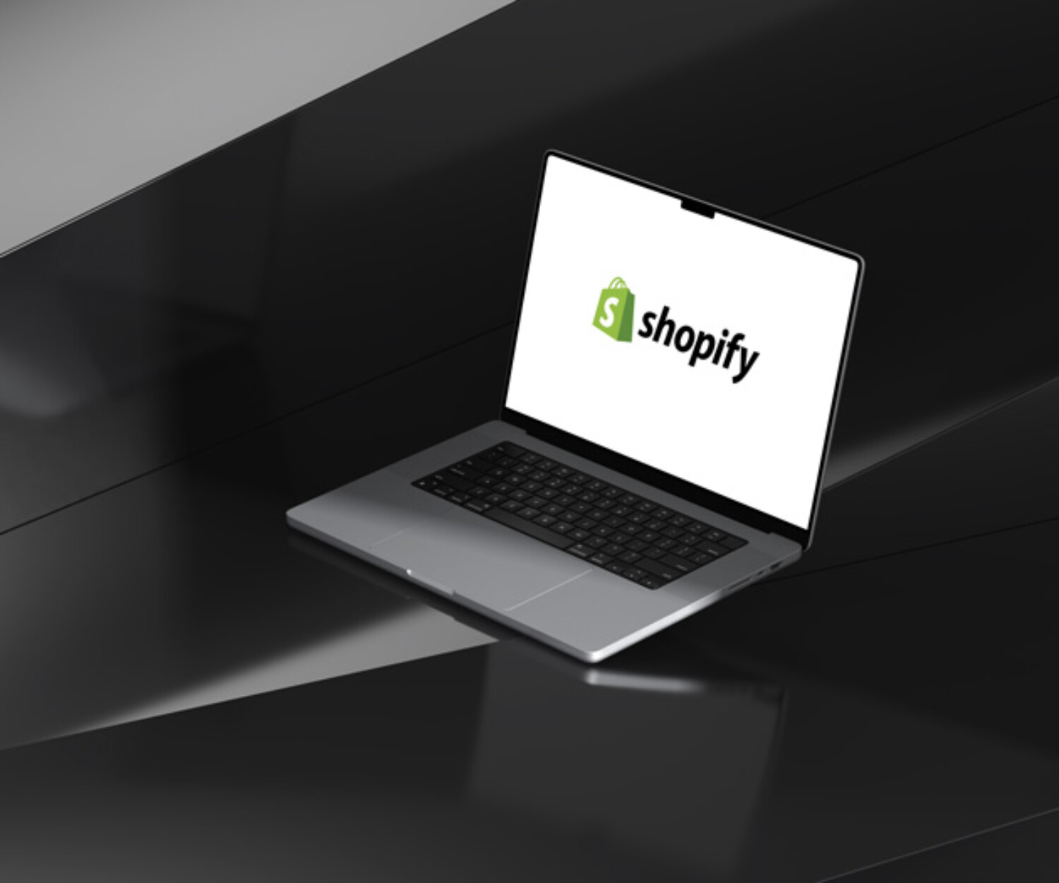 Shopify Logo auf einem Laptop